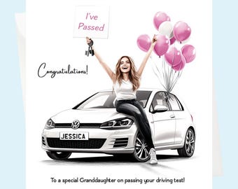 Personalised Congratulations Passed Your Driving Test Card Daughter, Niece, Bestie, Granddaughter, Friend, DT78