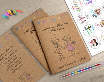 Wedding Activity Pack for Kids Children, Book Favour Kraft Bride Groom Bunting AB47