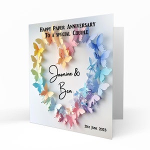 Personalised Wedding Anniversary Card, Paper, First, 1st For Husband, Wife or Special Couple A27