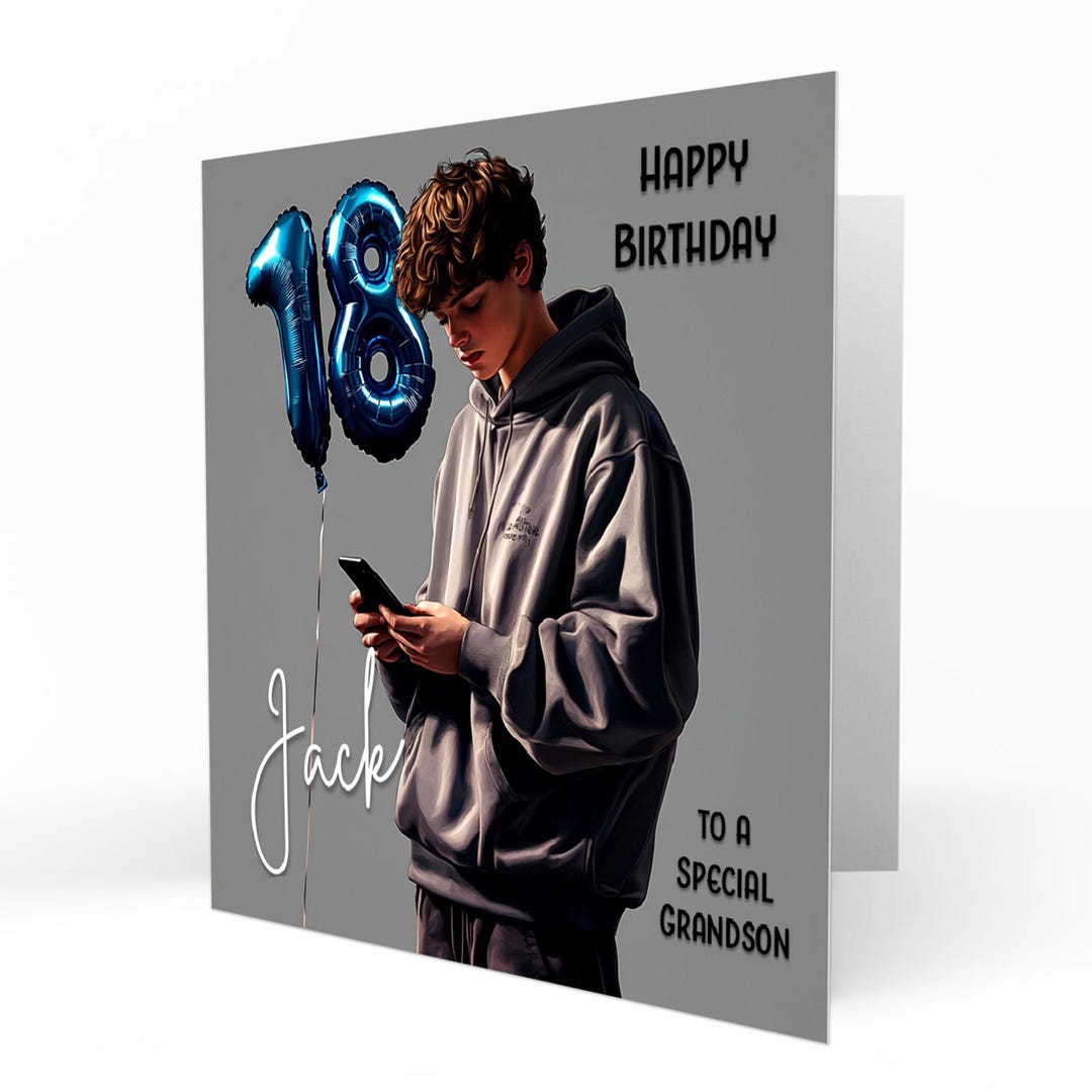 Personalised 18th Birthday Card for Boys Grandson, Son, Nephew, Brother ...
