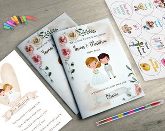 Wedding Activity Pack for Kids Book Favour With Stickers, Choose Your Bride & Groom, AB66