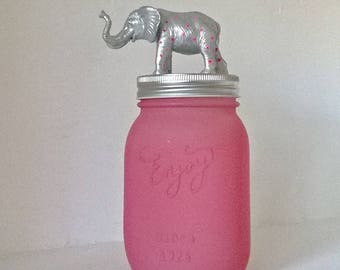 esprit Scandinave Bocal /Jar minimaliste l’étrange Planète ! éléphant argent à pois rose fluo