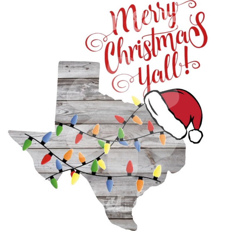 Merry Christmas Y'all Texas Christmas PNG INSTANT Etsy