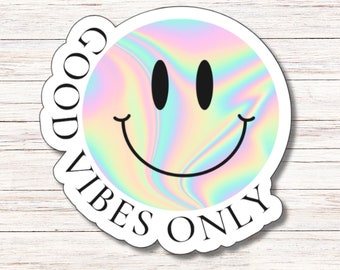 Good Vibes Only Smiley Face Sticker | Vinyl Sticker | Water Resistant | Weatherproof
