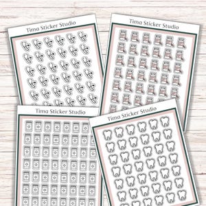 Medical Icon Stickers | Dentist Icon | Medicine Icon | Stethoscope Icon | Stickers for Planners, Calendars, Bullet Journals and more