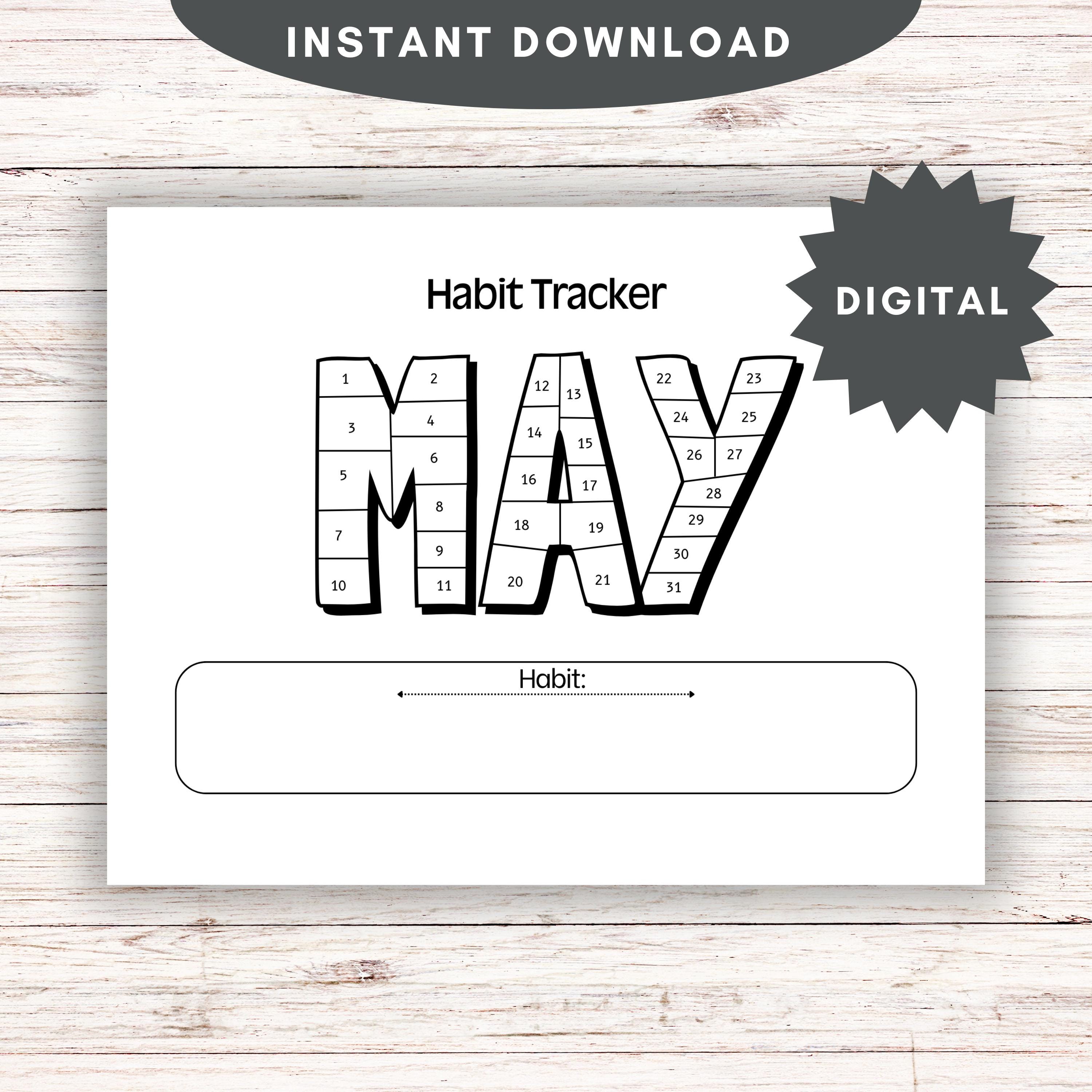 Monthly Habit Tracker Coloring Sheet Printable - Etsy