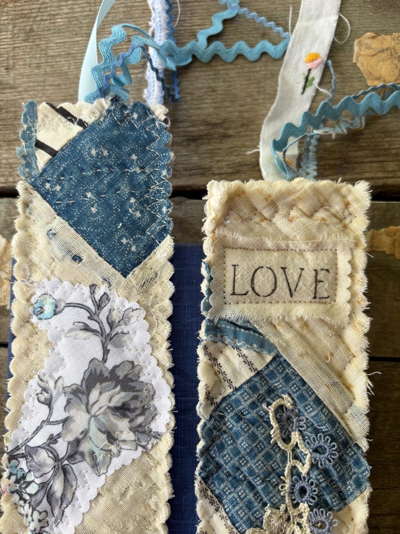 TWO BLUE BOOKMARKS - Etsy