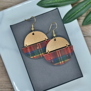 Red Tartan Earrings - Etsy