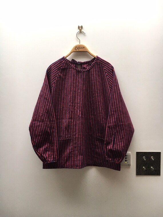 Vintage gingham smock top with balloon sleeves