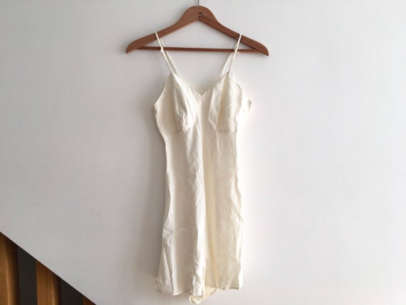 Vintage 40s cream silk playsuit / teddy