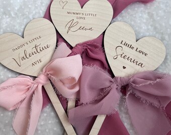 Personalized Wooden Heart Wand: Valentine's Day Photo Prop