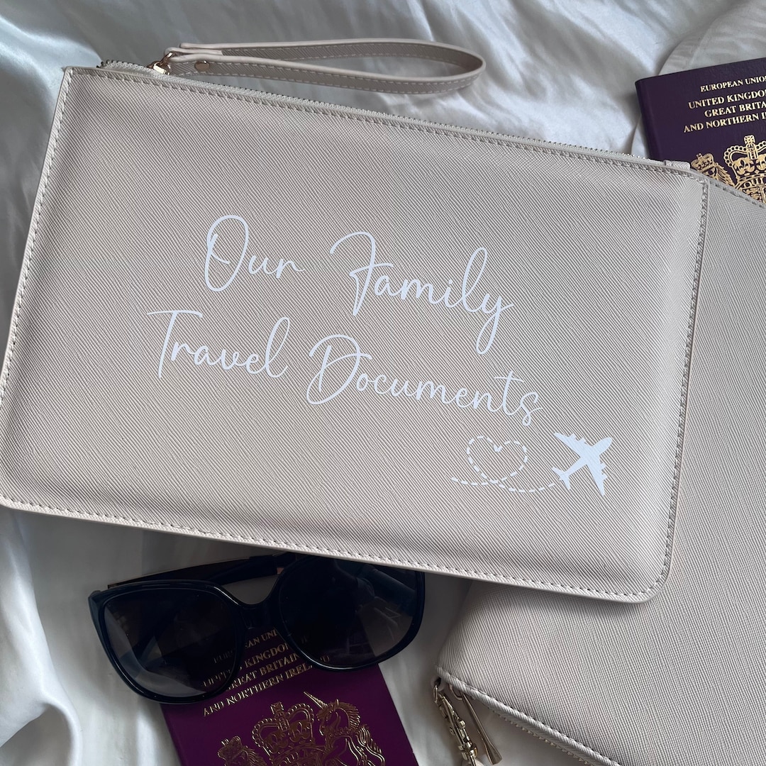 Personalised Travel Wallet, Holiday Passport Pouch, Our Family Holiday