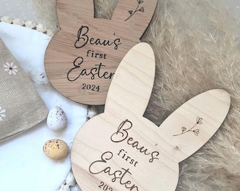 Baby’s First Easter Bunny Photo Prop, Wooden Keepsake Plaque, 1st Easter Gift