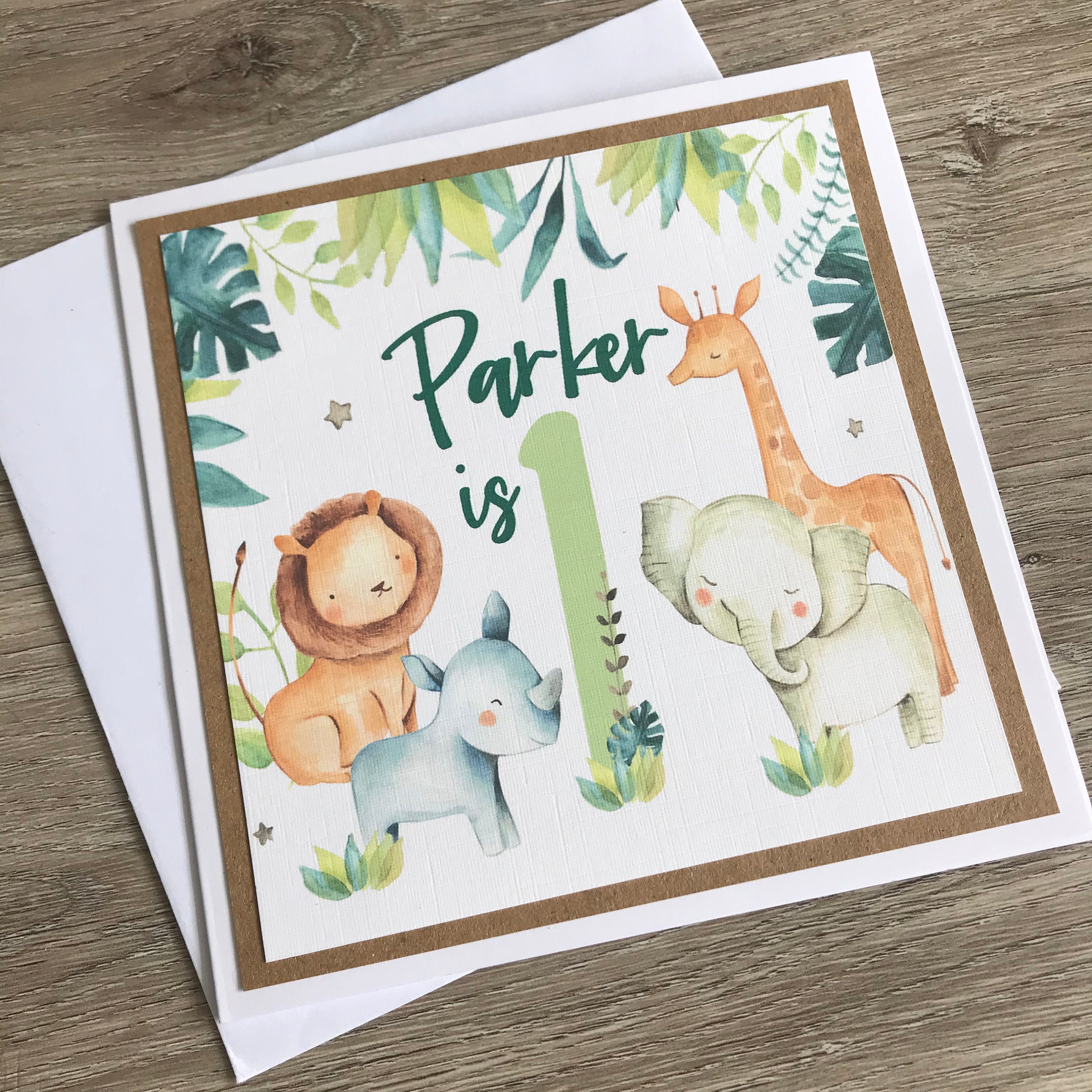 safari theme birthday card