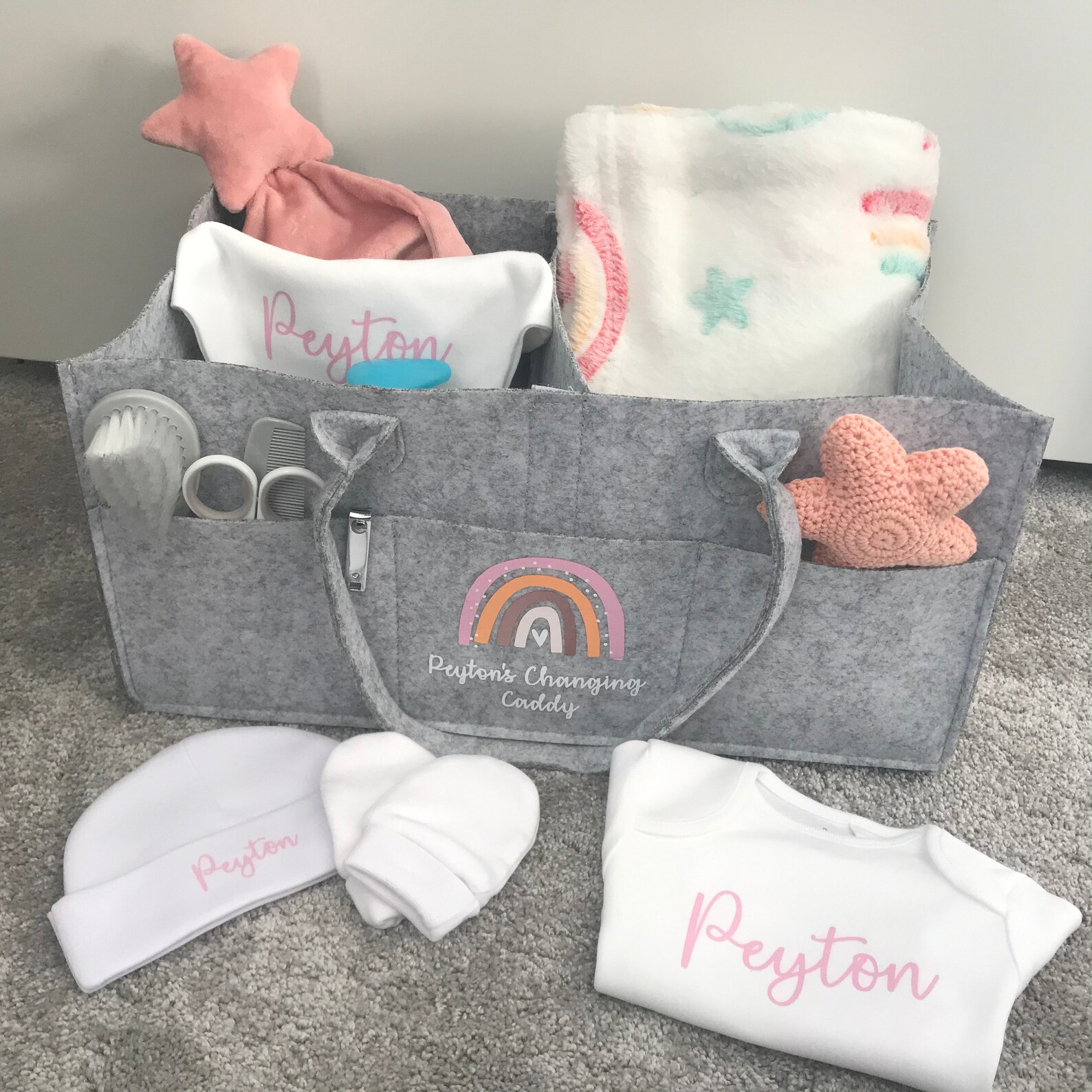 Personalised Baby Changing Caddy with Matching Outfit & Etsy