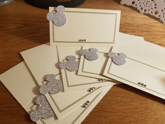 50 Silver Gold And Ivory Disney Mickey Mouse Inspired Place Etsy