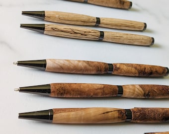Wood pen hand made wood turned  hand turned wood pens pens walnut mahogany white oak spalted
