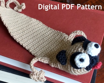 The Ugly Pugly Crocheted Bookmark PDF Pattern | Crochet Pug Pattern Instant Download | DIY | Book Lover Pattern | Make Your Own Bookmarks
