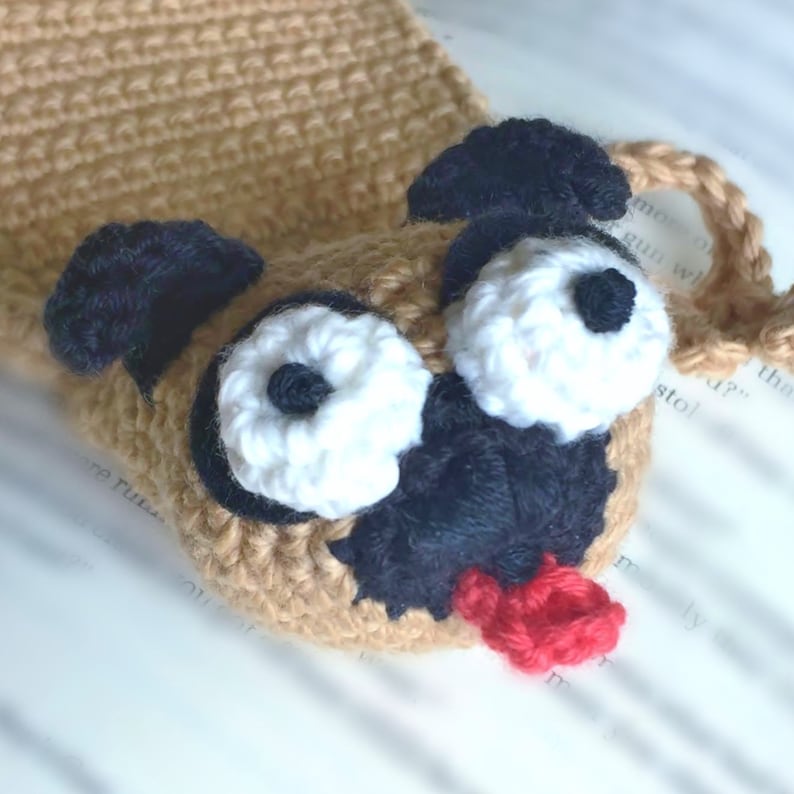 The Ugly Pugly Crocheted Bookmark PDF Pattern Crochet Pug Pattern Instant Download DIY Book Lover Pattern Make Your Own Bookmarks image 4