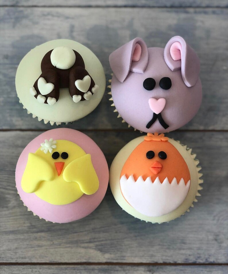 Easter Edible Handmade Cupcake Toppers Etsy