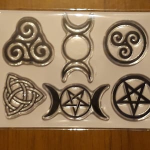 Pagan/Wiccan Polymer symbol stamps.