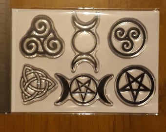 Pagan/Wiccan Polymer symbol stamps.