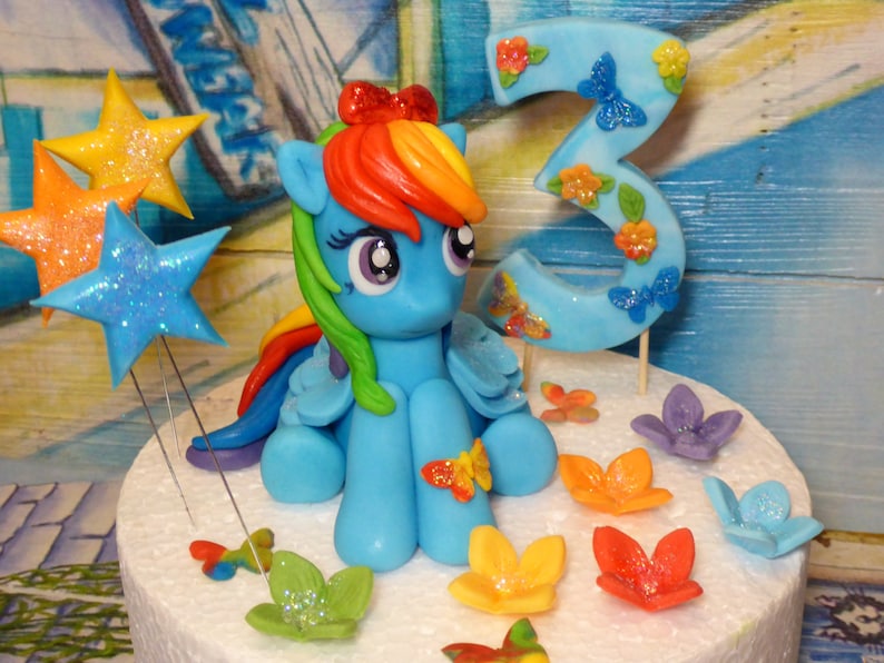 My Little Pony Rainbow Dash handmade cake topper Etsy