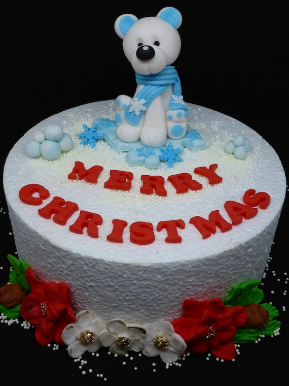 Noel Ours Polaire Fait A La Main Gateau Comestible Topper Etsy