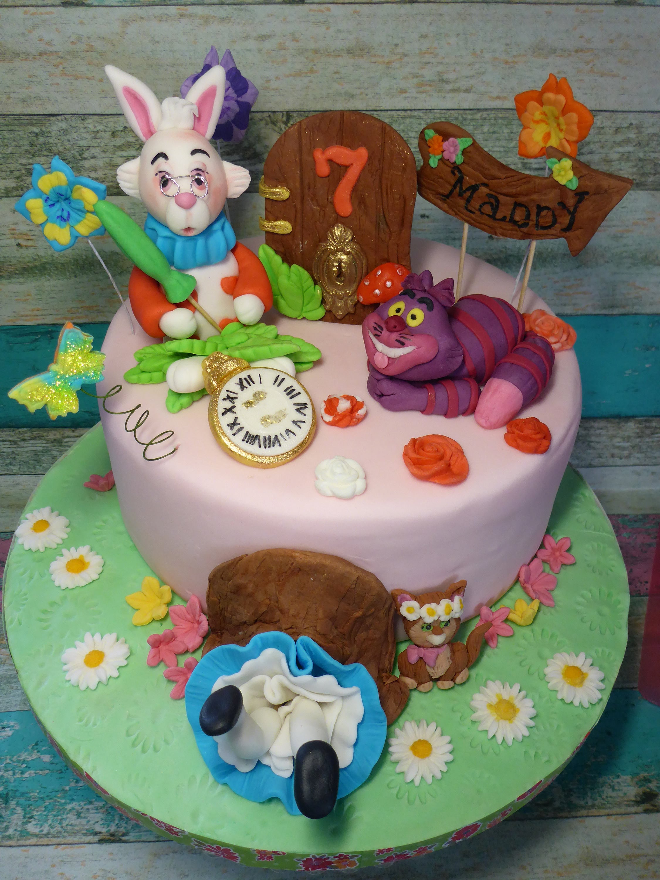 Deco Gateau Alice Au Pays Des Merveilles Comestible Alice au pays des merveilles lapin chat porte de - Etsy Canada