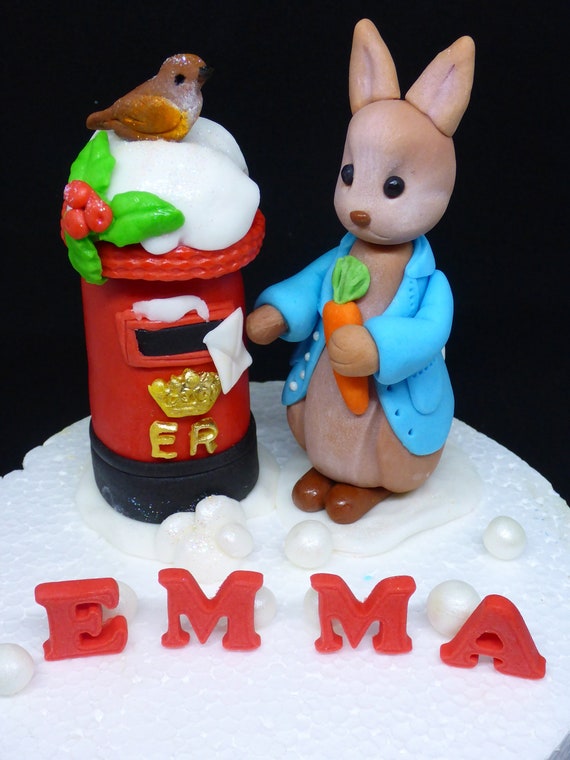 Edible Peter Rabbit Christmas Robin Letterbox Handmade Cake Etsy