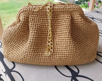 Handmade Raffia Bag - Natural Woven Beach Tote - Summer Fashion - Boho Chic