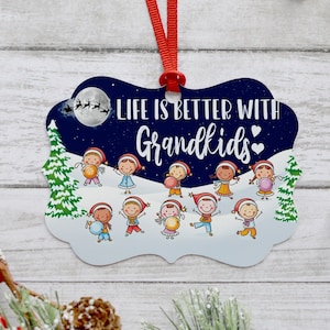 Personalized Ornament - Grandparent Christmas Ornament - Home Decor - Grandma Grandpa Gift - Grandparent Gift - Christmas Decor - Grandkids