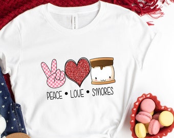 Girls Valentines Day Shirt - Kids Valentines Shirt - Peace Love S'mores Shirt - Smores Shirt - Baby Valentines Shirts - Kids Camping Shirts