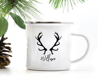 Boys Hot Chocolate Mug - Deer Mug - Holiday Decor - Best gifts for Dad - Personalized Mug - Hunter Gift - Unbreakable Mug