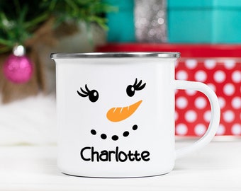 Kid Gift - Snowman Mug - Kids Mug - Milk Cup - Winter Mug - Christmas Mug - Personalized Mug - Frosty - Snowman - Stocking Stuffer - Santa