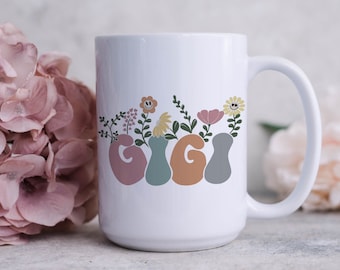 Gifts for Mom | Mother's Day Gift | Mug for Gigi | Gigi Gift | Retro Gigi Floral Mug | Mother's Day Present | Pretty Mugs | Gigi Mug
