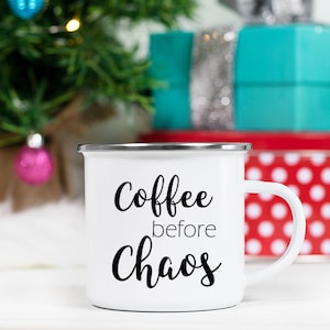 Coffee Before Chaos Mug Coffee Mug Mug for Mom Stocking Stuffer Gift for Mom Coffee Lover Gift Christmas Gift Christmas Mug image 1