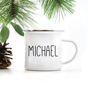 Personalized Mug Personalized Gift Name Mug Modern Christmas Minimalist Mug Christmas Gift Hot Chocolate Coffee Gift for Him image 1