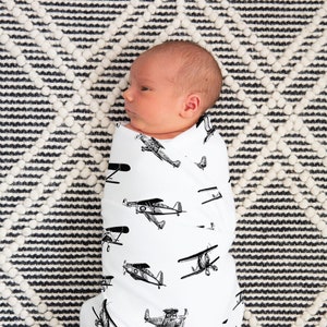 Airplane Baby Blanket - Baby Boy Blanket - Minky - Fleece - Airplane Nursery Decor - Stroller Blanket - Airplanes - Swaddle Blanket - Gift