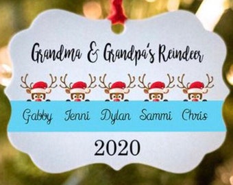 Personalized Ornament - Grandmother Christmas Ornament - Home Decor - Grandma Grandpa Gift - Reindeer Ornament - Christmas Decor - Grandkids