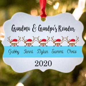 Personalized Ornament - Grandmother Christmas Ornament - Home Decor - Grandma Grandpa Gift - Reindeer Ornament - Christmas Decor - Grandkids