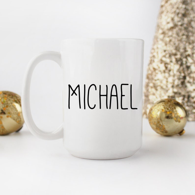 Personalized Mug Personalized Gift Name Mug Modern Christmas Minimalist Mug Christmas Gift Hot Chocolate Coffee Gift for Him image 5