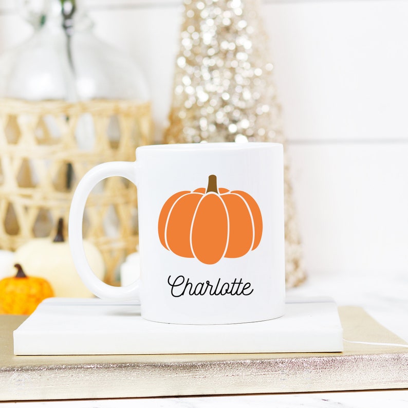 Fall Mug, Pumpkin Mug, Fall Decor, Personalized Mug, Cup, Travel Mug, Kids Hot Chocolate Mug, Hot Cocoa Mug, Gift for Kids, Kid Cup, Kid Mug image 4