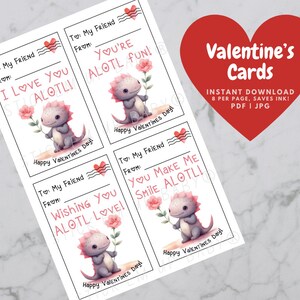 Axolotl Valentines Cards Printable Valentines Printable Classroom Axolotl Valentines Cards Printable Valentines Printable Classroom