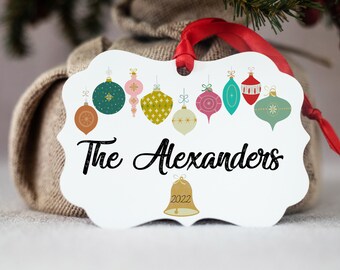 Family Ornament 2022 | Personalized Family Ornament | Vintage Ornament | Gift for Mom | Gift for Grandma | Personalized Ornament | Modern