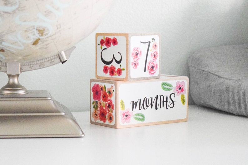 Baby Girl, Baby Age Blocks, Baby Milestone Blocks, Baby Photo Props, Monthly Baby Blocks, Baby Accessories, Baby Gift, Nursery Decor, Shower image 8