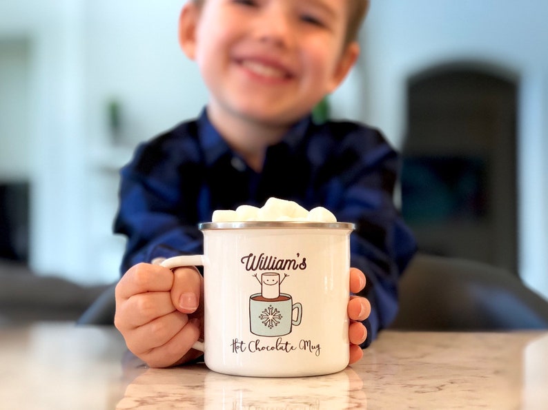 Kids Christmas Mug Girls Hot Chocolate Mug Personalized Name Mug Christmas Gift for Kids Hot Cocoa Bomb Cocoa Mug Gift for Girls image 4