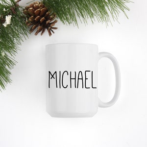 Personalized Mug Personalized Gift Name Mug Modern Christmas Minimalist Mug Christmas Gift Hot Chocolate Coffee Gift for Him image 4