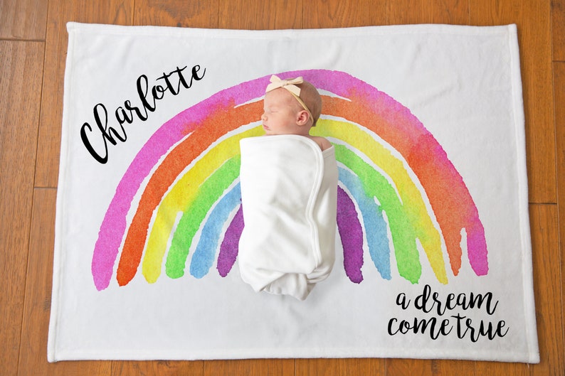 Rainbow Baby Blanket Baby Milestone Blanket Rainbow Baby Etsy