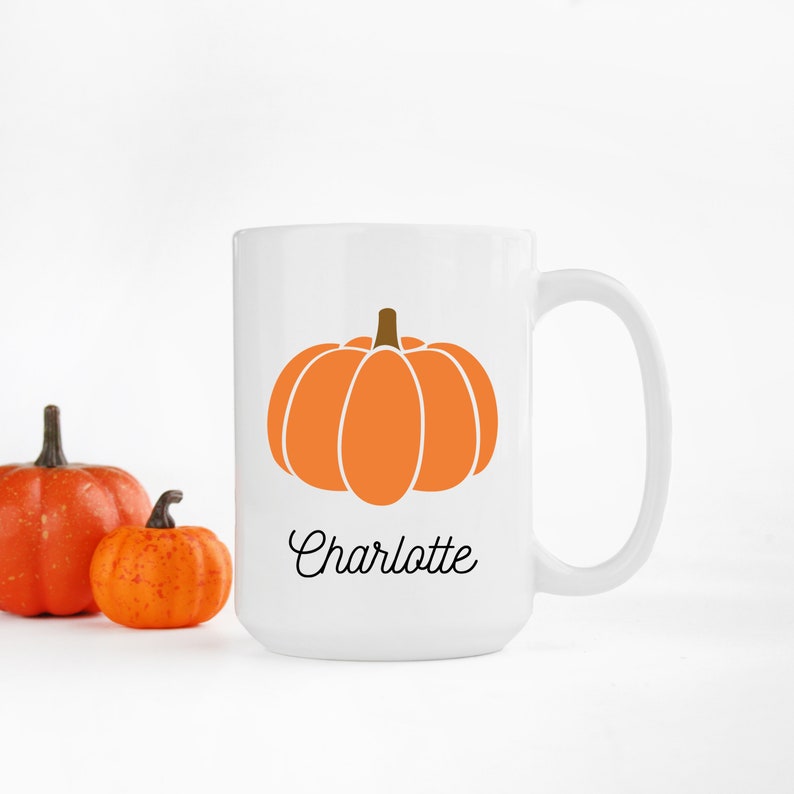 Fall Mug, Pumpkin Mug, Fall Decor, Personalized Mug, Cup, Travel Mug, Kids Hot Chocolate Mug, Hot Cocoa Mug, Gift for Kids, Kid Cup, Kid Mug 15 oz Ceramic Mug